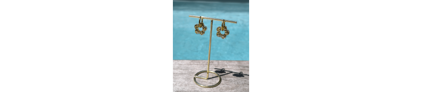 Boucles d'oreille Fleur Champagne | Les Bricoles de B