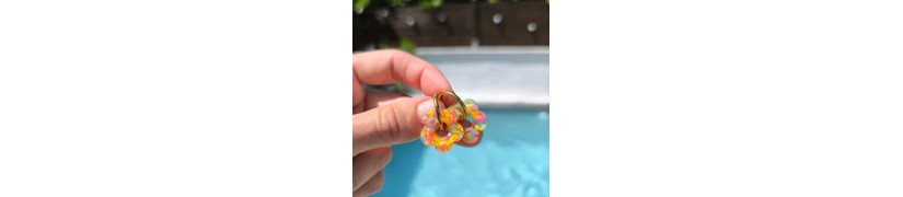 Photo d'une boucle d'oreille rainbow