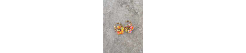 Boucles d'oreille Fleur Rainbow Pop | Les Bricoles de B