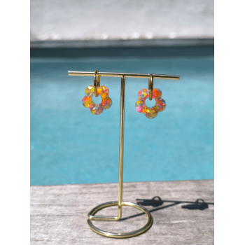 Boucles d'oreille Fleur Rainbow Pop | Les Bricoles de B