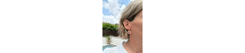 Boucles d'oreille Fleur Pastel Rose | Les Bricoles de B