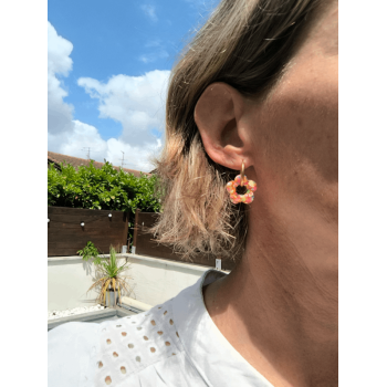 Boucles d'oreille Fleur Rainbow Pop | Les Bricoles de B