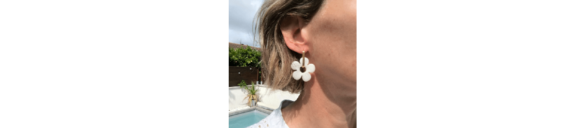 Boucles d'oreilles Big Fleur White | Les Bricoles de B