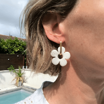 Boucles d'oreilles Big Fleur White | Les Bricoles de B