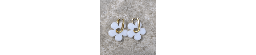 Boucles d'oreilles Big Fleur White | Les Bricoles de B