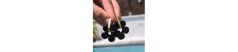 photo de boucles d'oreille Big Fleur Black