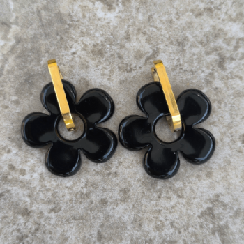 Boucles d'oreilles Big Fleur Black | Les Bricoles de B