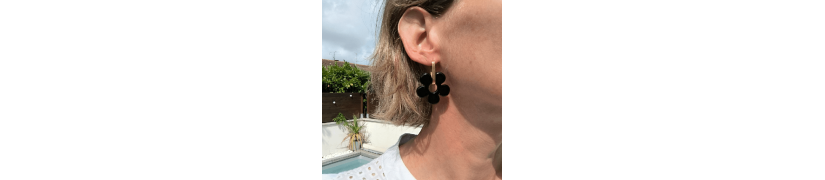 Boucles d'oreilles Big Fleur Black | Les Bricoles de B