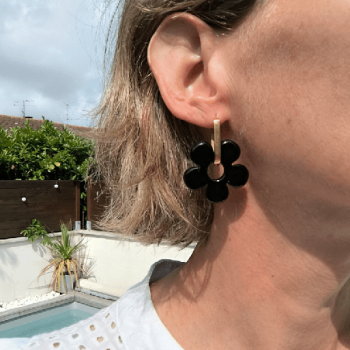 Boucles d'oreilles Big Fleur Black | Les Bricoles de B