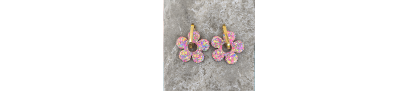 Boucles d'oreilles Big Fleur Rainbow | Les Bricoles de B