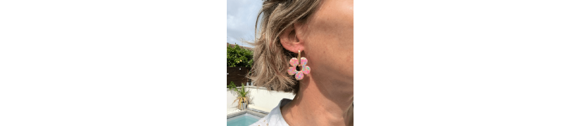 Boucles d'oreilles Big Fleur Rainbow | Les Bricoles de B