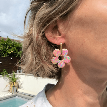 Boucles d'oreilles Big Fleur Rainbow | Les Bricoles de B
