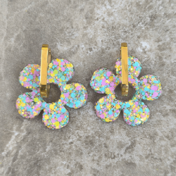 Boucles d'oreilles Big Fleur Pastel | Les Bricoles de B