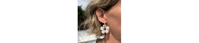 Boucles d'oreilles Big Fleur Pastel | Les Bricoles de B