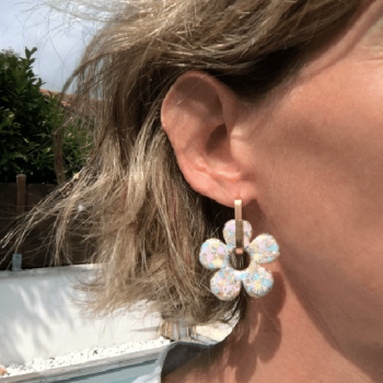 Boucles d'oreilles Big Fleur Pastel | Les Bricoles de B