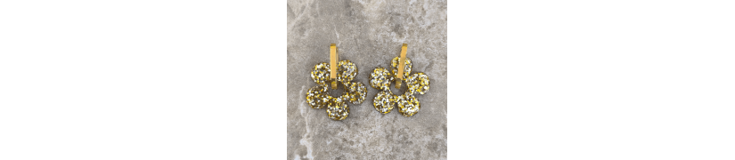 Boucles d'oreilles Big Fleur Champagne | Les Bricoles de B