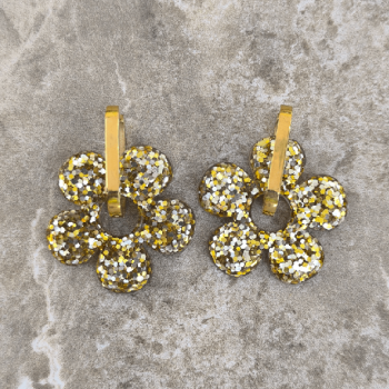 Boucles d'oreilles Big Fleur Champagne | Les Bricoles de B