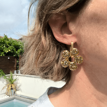 Boucles d'oreilles Big Fleur Champagne | Les Bricoles de B
