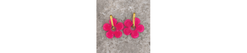 Boucles d'oreilles Big Fleur Pink Pop | Les Bricoles de B