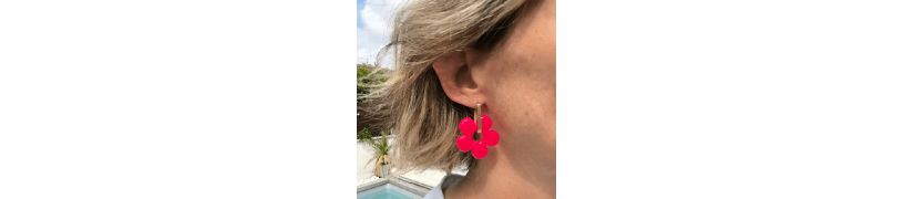 Boucles d'oreilles Big Fleur Pink Pop | Les Bricoles de B