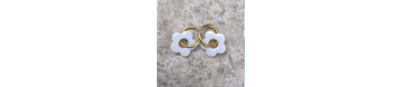 Boucles d'oreille Fleur White | Les Bricoles de B