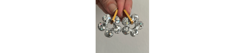 Boucles d'oreilles Big Fleur Neige | Les Bricoles de B