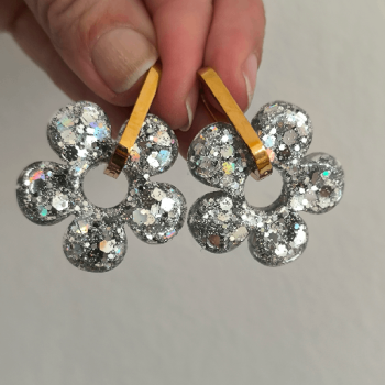 Boucles d'oreilles Big Fleur Neige | Les Bricoles de B