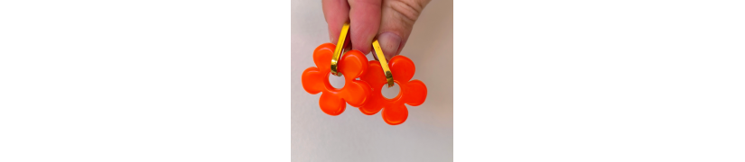 Boucles d'oreilles Big Fleur Orange | Les Bricoles de B