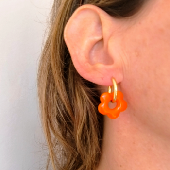 Boucles d'oreille Fleur Orange Pop | Les Bricoles de B