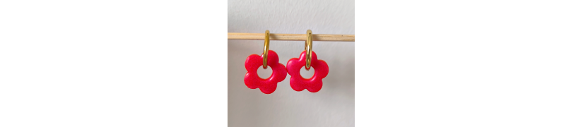 photo de boucles d'oreille fleur framboise