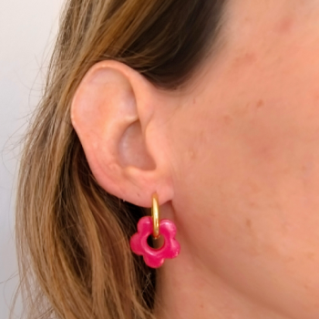 Boucles d'oreille Fleur Framboise | Les Bricoles de B