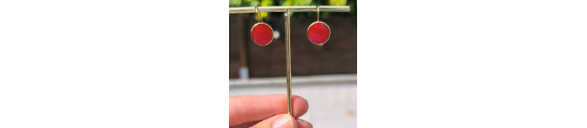 Boucles d'oreille Eclipse framboise