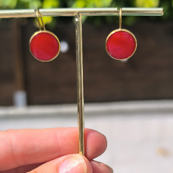 Boucles d'oreille Eclipse framboise
