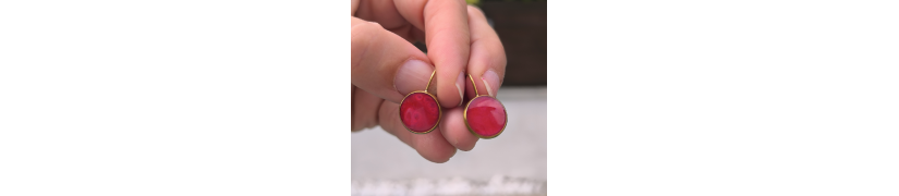 Boucles d'oreille Eclipse framboise