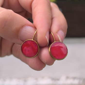 Boucles d'oreille Eclipse framboise