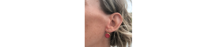 Boucles d'oreille Eclipse framboise