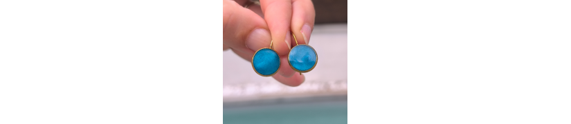 Boucles d'oreille Eclipse blue duck