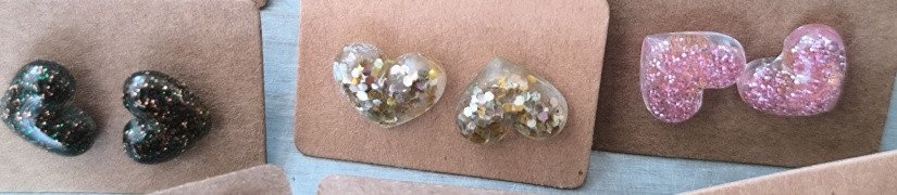 Boucles d'oreille puces coeurs | Les Bricoles de B