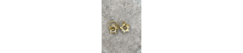 Boucle d'oreilles Fleur champagne