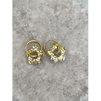 Boucle d'oreilles Fleur champagne