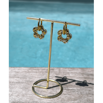 Boucle d'oreilles Fleur champagne