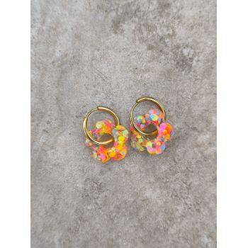 Boucle d'oreilles Fleur Rainbow Pop