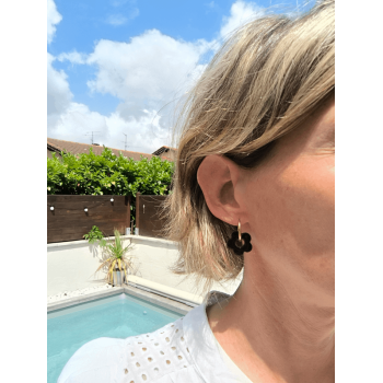 Boucle d'oreilles Fleur noire