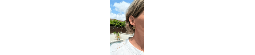Boucle d'oreilles Fleur champagne