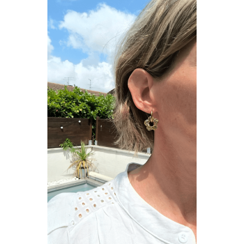 Boucle d'oreilles Fleur champagne